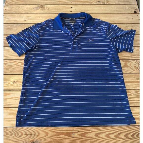 Greg Norman Stripe Polo Shirt Size Large Men’s Blue - Picture 1 of 6